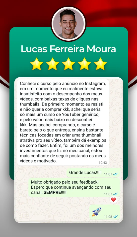 Depoimento de Lucas Ferreira Moura sobre o curso