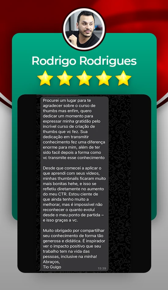 Depoimento de Rodrigo Rodrigues sobre o curso