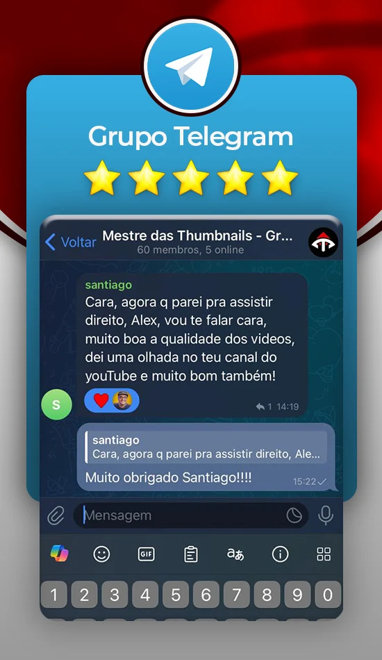 Depoimento de Santiago no grupo do Telegram