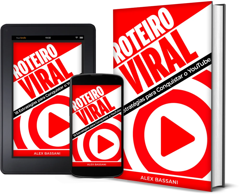 Ebook Roteiro YouTube Viral no livro, celular e tablet